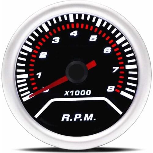 Tachometer 2" 52mm Smoke Lens 0-8000 Rpm Gauge Super Bright Led lighting Car meter