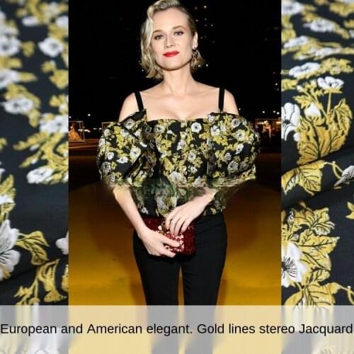 Three-dimensional embossed flower yarn-dyed jacquard fabric, sewing fabric factory shop is not out of stock