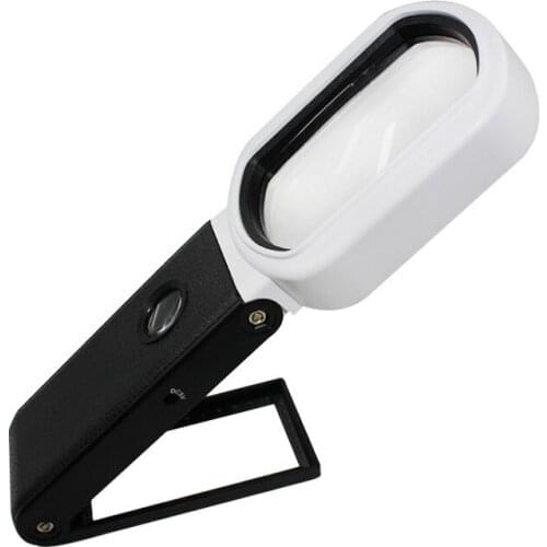 Magnifying Glass with Light 10X 25X Handheld and Standing Magnifying Glass 9 LED Illuminated Lighted Magnifier for Reading, Insp