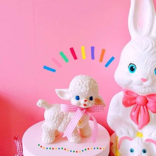 Japan Showa Silica gel bow lamb retro doll girl ins decorative ornaments display shooting props high quality gift for girls
