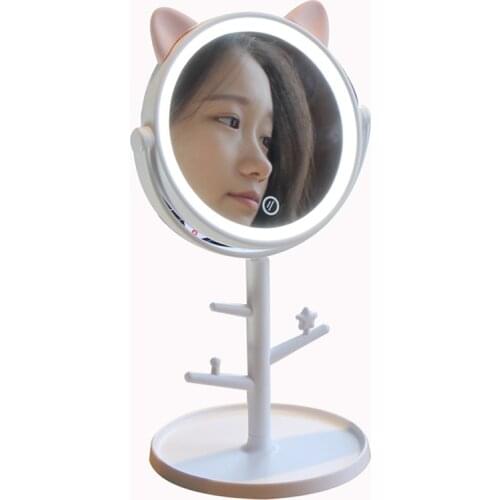 Touch Dimmer LED Mirror Touch Screen Makeup Mirror Luxury Mirror 180 Degree Adjustable Table MakeUp Mirror