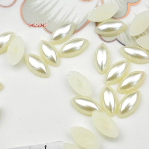 FLTMRH 100pcs 3mm*6mm half Tear Drop Pearls, Mix Colors , loose Pear water drop pearl for DIY Nail Art