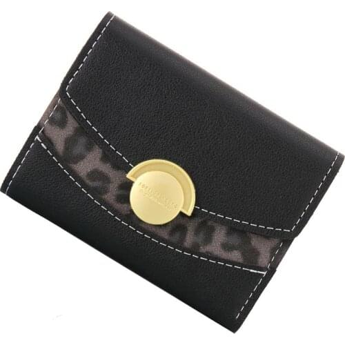 Women Wallets Brand Design Lady Short Purses Cards Holder Leopard Moneybags Female Leopard Wallet Girls Purses Clips Mini Bags