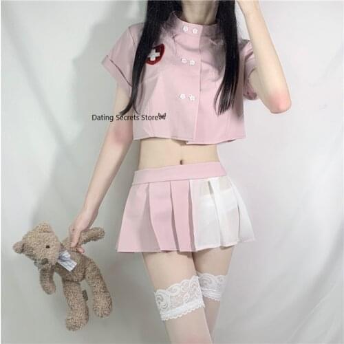 Porno Sexy Lingerie Chiffon Baby Doll Lenceria Sexi Erotic Lingerie Dress Cosplay Costumes Underwear Nurse Uniform Maid Outfit