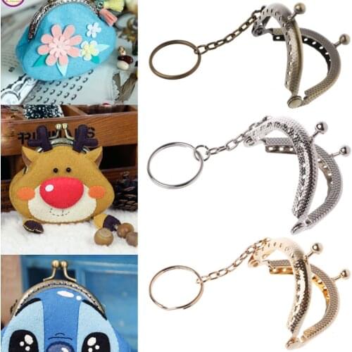 1PC Coin Purse Bag Arch Frame Kiss Clasp Lock With Key Ring DIY Craft 5cm