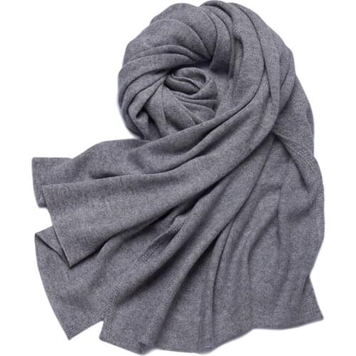 100% Cashmere Scarf Women Winter Warm Thick Fashion Knitted Scarf Men Stoles Unisex Luxury Shawl Wrap For Ladies 55*200cm 140g