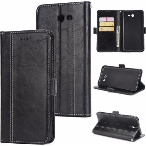 100pcs/lot Free shipping Retro Contrast color 3 card leather newest cover case for Samsung Galaxy J3 J5 J7 2017 J320 J520 J720