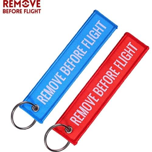 2PCS Wholesale Remove Before Flight Keychain Woven Key Tag Special Key Red Key FOB OEM Label Motorcycle Key Ring Christmas Gift