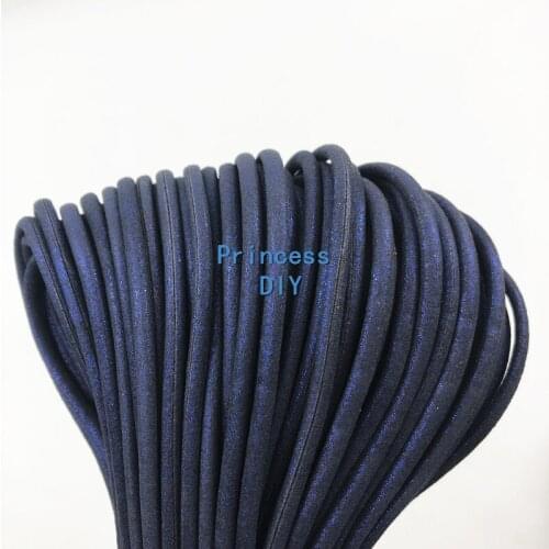 5M/Lot Jewelry Making Finding 3mm Navy Blue Jewelry Cord PU Fiber Leather Round Rope Strip DIY Bracelet Necklace Choker Craft