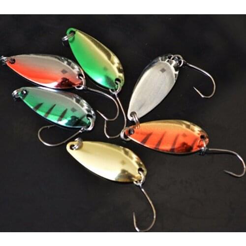 6Pcs/Lot Multicolor Fishing Lure Fishing Spoon Spinner Lure Metal Hard Swimbait Artificial Baits With Hook For Fishing