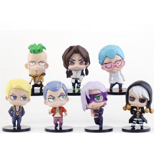 7pcs Anime Figure JoJos Bizarre Adventure Golden Wind Kuujou Joutarou Action Figure Giorno Giovanna Risotto Nero Figurine Model