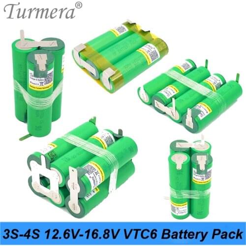 Battery Pack 3S 12.6V 4S 16.8V US18650VTC6 3000mah 30A Discharge Current for shura screwdriver battery (customize)