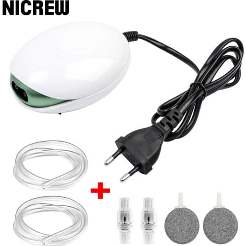 NICREW UFO Aquarium Air Pump Ultra Silent Air Aerator Pump For Fish Tank Oxygen Pump With Aquarium Accessories Oxygen Air Pump
