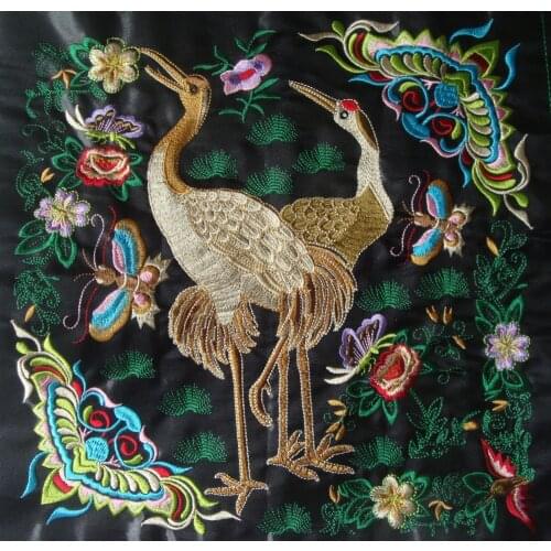 Miao stitch satin fabric embroidery patch garment bag home textile applique trim ethnic nepal tribal india boho gypsy hmong DIY