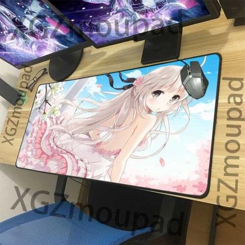 XGZ Large Game Mouse Pad Black Lock Edge Anime Pure Girl Pink Wedding Computer Keyboard Table Mat Natural Rubber Non-slip Xxl