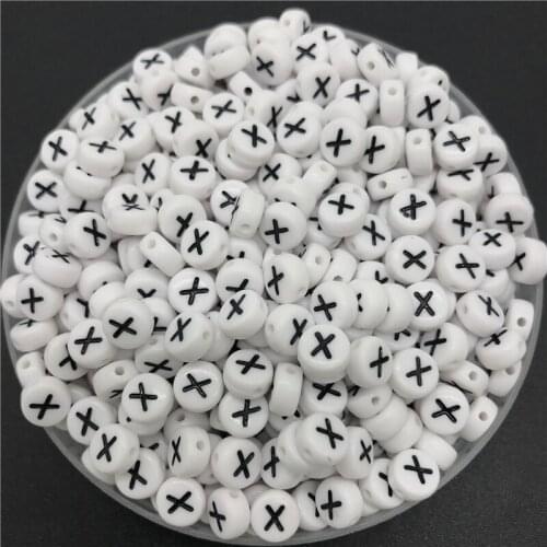 100pcs 7mm Letter Beads Oval Shape Letter X Charms DIY Beads For Bracelet Necklace Jewelry Making