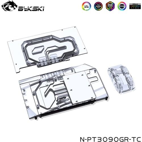 Bykski Cooler For Palit Geforce RTX 3090 GameRock OC,RTX 3090 Turbo Full Front Back Plate Video Memory Water Block,N-PT3090GR-TC
