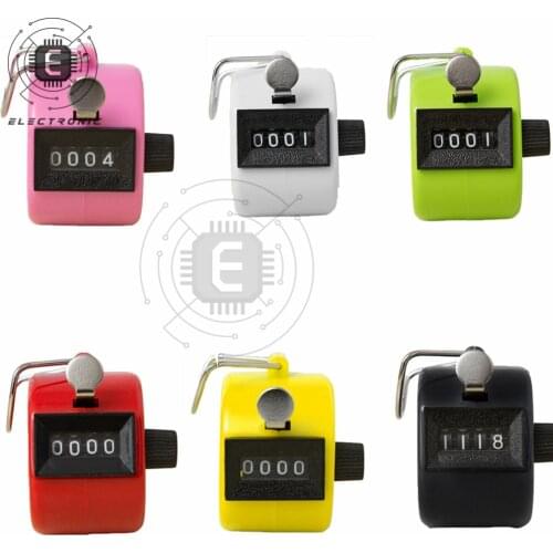 Clicker 4 Digit Number Counters Plastic Shell Hand Finger Display Manual Counting Tally Clicker Timer Soccer Golf Counter