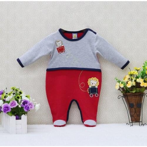 Little Q New Style Pure Cotton Newborn O-Neck One Piece Romper Autumn and Spring Boys Thin Baby Clothes Fashion Toddler Clothing