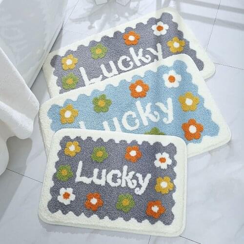 Elegant Daisy Bathroom Entrance Door Dust-proof Water-absorbent Non-slip Floor Mats Entrance Door Bedroom Bedside Floor Mats