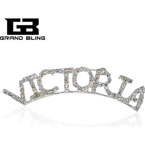 GRANDBLING Trendy Jewelry Unique Gift Brooch pin Handmade Jewelry "VICTORIA" Word Pin