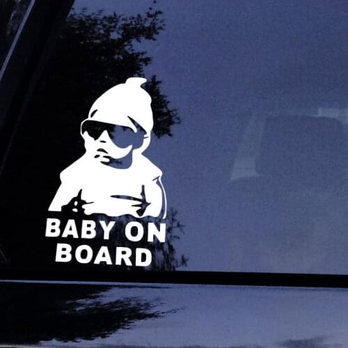 Art Vinyl Wall Sticker Baby On Board Handsome Boy Window Car Styling Removable Car Decals Vinyl Home Art Mural Paper Y-76