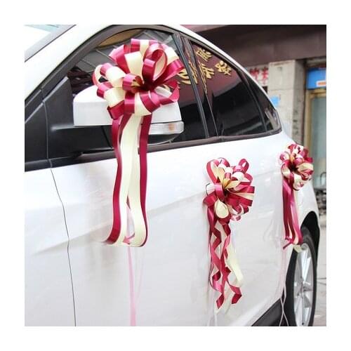 10pcs DIY artificial flowers wedding car decoration flower Ribbon Pull Bows Gift Wrap Floristry Wedding home decoration
