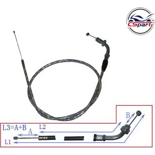 Bent Curve Throttle cable 85CM to 125CM For XR CRF 50CC 90CC 110CC 125CC 140CC 200CC 250CC Dirt Pit Bike Parts