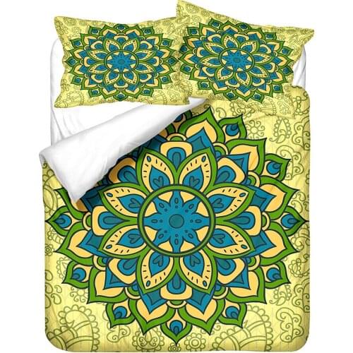 Bohemian Three-piece Suit Mandala Bedding Set Twin Queen King Size Comforter Duvet Quilt Cover and Pillowcase Soft Bedlinen