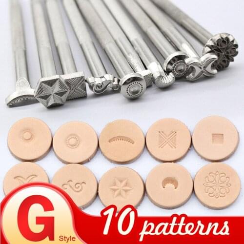 Leather Stamp Tool Clouds Classical Pattern Basketweave Stamping Working Carving Punches Tools Handmade Craft Printing Saddle
