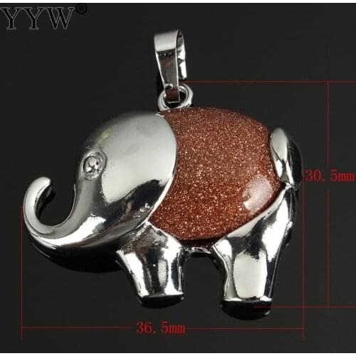 Fashion jewelry Pendant Silver Tone Elephant Animal Pendant Malachite Pendant for 2017 fashion Choker Necklace Bijoux Charm