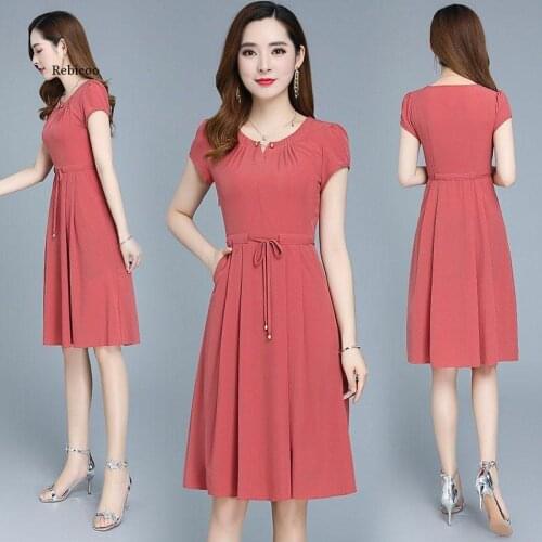 Summer Plus Size Women Party Cocktail Dresses A-Line Chiffon Red Blue Purple Green One-Step