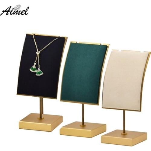 Creative Microfiber Pendant Jewelry Storage Stand Metal Earring Display Rack Weeding Earring Necklace Organizer Holder Stand