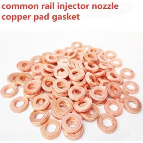 50 pcs 7x15mm EURO-III common rail injector nozzle copper pad gasket for diesel injector sealing, diesel pump repair tool parts