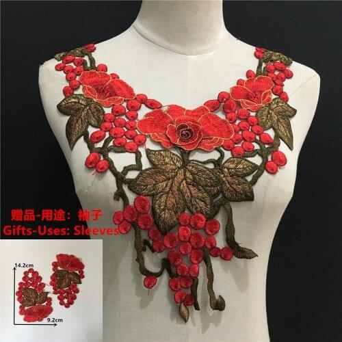Fashion Embroidery Three-dimensional 3D Flower Lace Collar Embroidery DIY Hollow Lace Sleeve Decoration Clothes Accessories