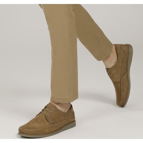 Mens Shoe, Inner Material: Synthetic Leather Outside Material: Genuine Leather (Nubuck) Base: polyurethane Inner Base Feature: Comfort Insole