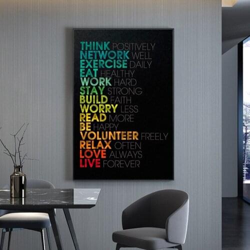 Wall Art Picture Motivational Phrases Poster Inspiring Words Wall Art Canvas Painting Prints Living Room Home Decor Office Decor