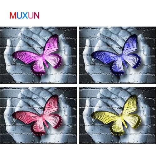Full Square Diamond 5D Diy Diamond Painting Butterfly And Hand Diamond Embroidery Cross Stitch Rhinestone Mosaic Decor Rp571