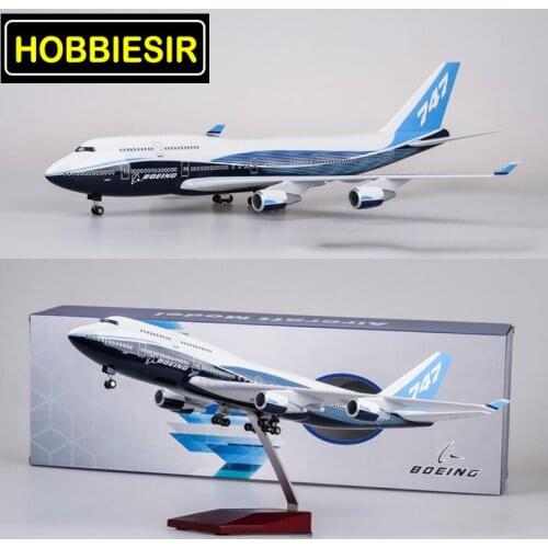 47CM Aircraft 1/150 Scale Air Boeing B747 Plane International Airline Model W Pedestal Light&Wheel Diecast Plastic Resin Plane