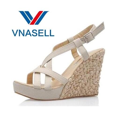 Shoes Women Summer New Sweet Buckle Open Toe Wedge Sandals high-heeled Shoes Platform Sandals size31 32 33 41 42 43
