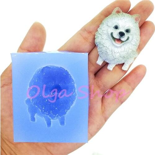 DYL888 42.2mm x 33.6mm Cute Dog Silicone Mold Fondant Cake Decoration Candy Chocolate Resin Clay Art Aromatherapy Soap Candle