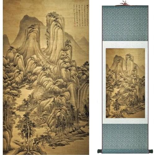 Old fashion painting landscape art painting Chinese traditional art painting China ink painting20190813001