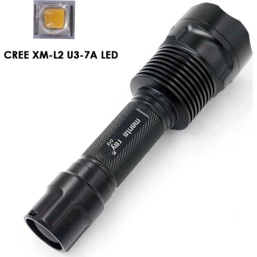 AMC7135x10 High Power LED Flashlight Rechargeable Torch CREE XM-L2 U3-7A LED 3500K Yellow light Bicycle Lamp For Camping,Hiking