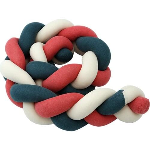 Knotted Pillow Handmade Bed Bumper for Crib Stroller Fence Baby Crib Guard Bar Decoration