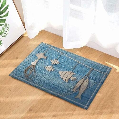 Art deco fishnet wood shape fish Bathroom floor bathroom anti-slip mat floor entrance outdoor indoor front door mat children bat