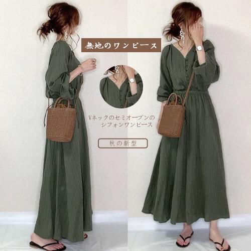 Green Women Evening Dress High Waist A Line Spring Autumn Korea Japan Female Maxi Dresses Robe Simple Fashion Femme Vestiods