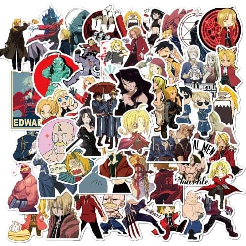 10/50PCS Fullmetal Alchemist Anime Graffiti Stickers DIY Motorcycle Travel Luggage Guitar Skateboard ClassicKid ToySticker Decal