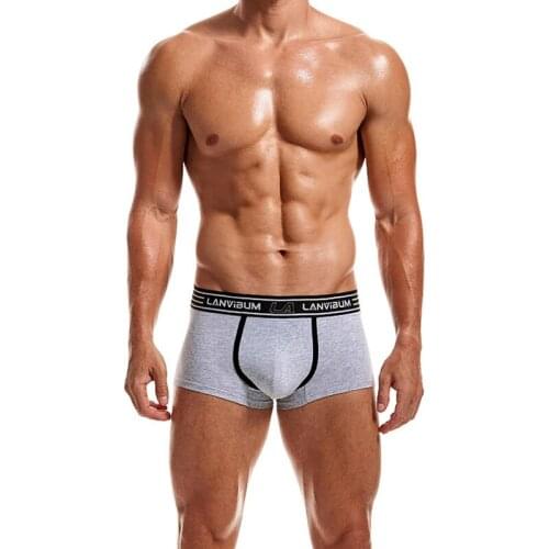 3PCS/Lots Men Underwear Sexy Bugle Pouch Cotton Boxer Shorts Elastic Breathable Underpants Calsoncillos Hombre Boxershorts 2XL
