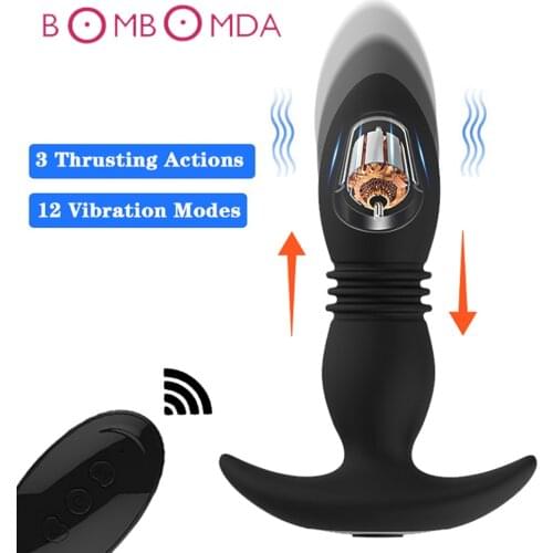 Anal Vibrator Dildo Anal Plug Adult Sex Toys For Men Wireless Remote Control Telescopic Male Prostate Massager Erotic Sex Shops