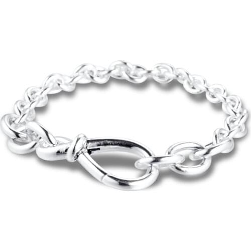 Mothers Day Chunky Infinity Knot Chain Bracelet 925 Silver Bracelets For DIY Woman Fashion Bracelets For Jewelry Making